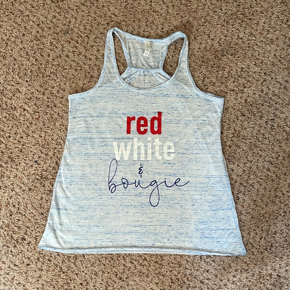 NWOT Red, White, and Bougie Tank